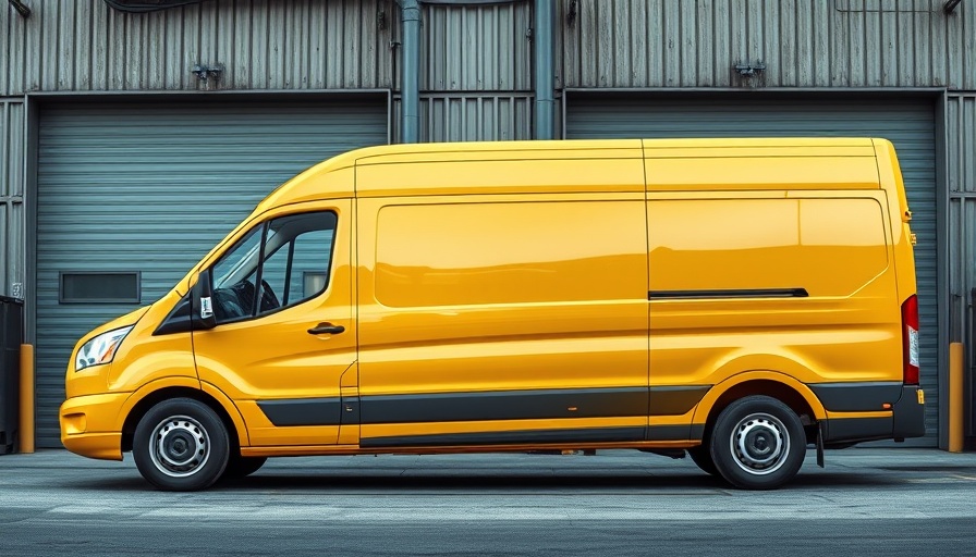 Modern yellow van in industrial setting for after-sales support.