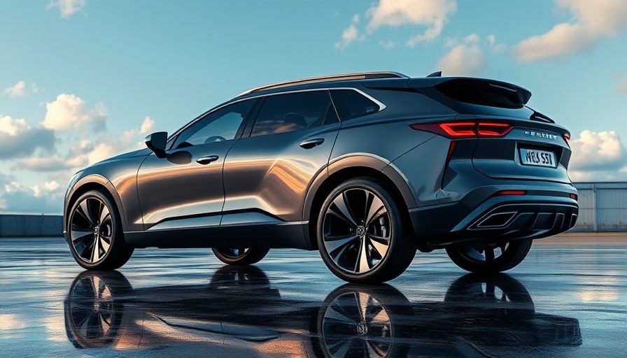 Futuristic SUV showcasing modern design, fuel cell electric vehicle.