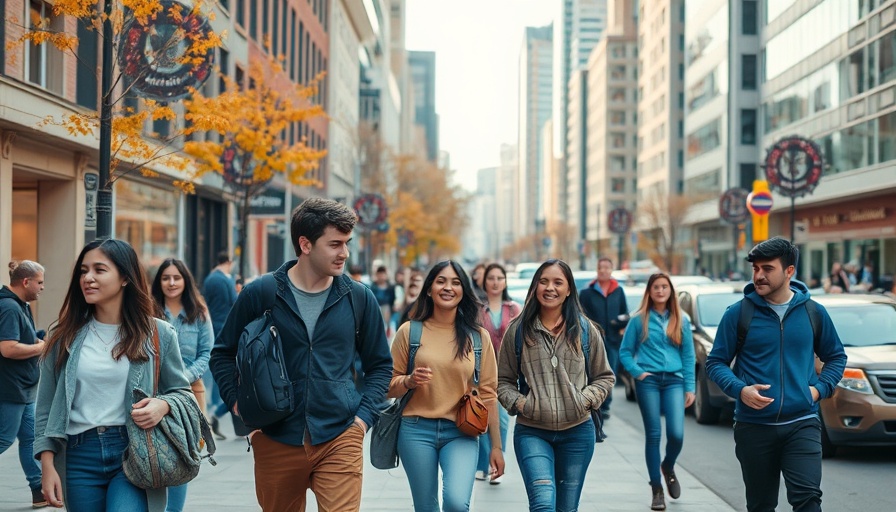 A vibrant cityscape ideal for student drivers, bustling streets.