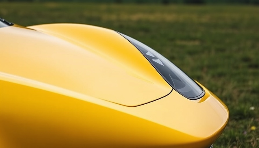 Close-up of yellow sports car showcasing modern car tracker features.