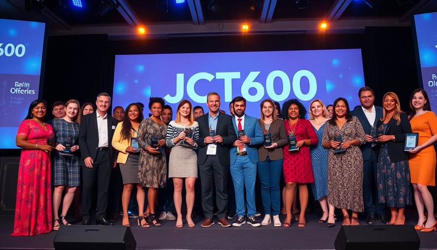 JCT600 Heroes Awards ceremony with recipients holding trophies