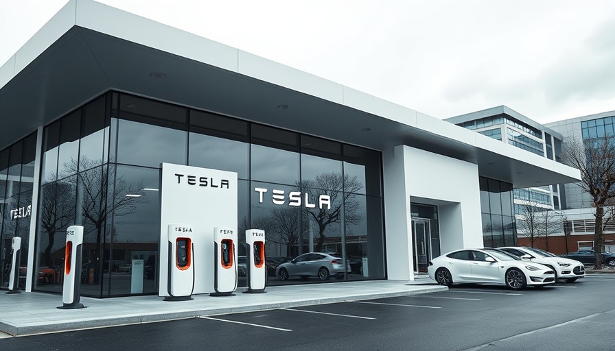Modern Tesla dealership showcasing new April car sales