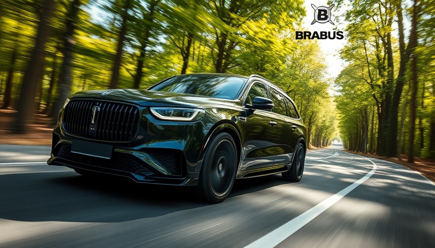 Brabus XL 800 speeding through a forest road.