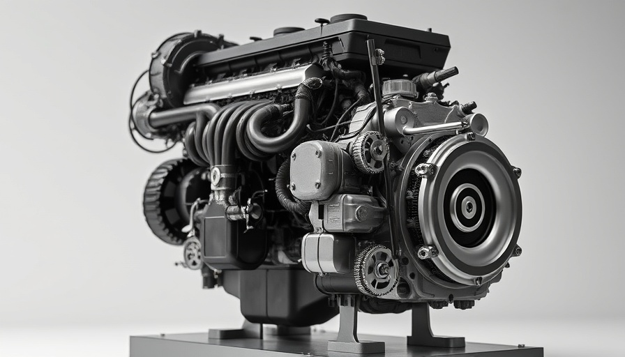 Modern diesel engine showcasing precise engineering details.
