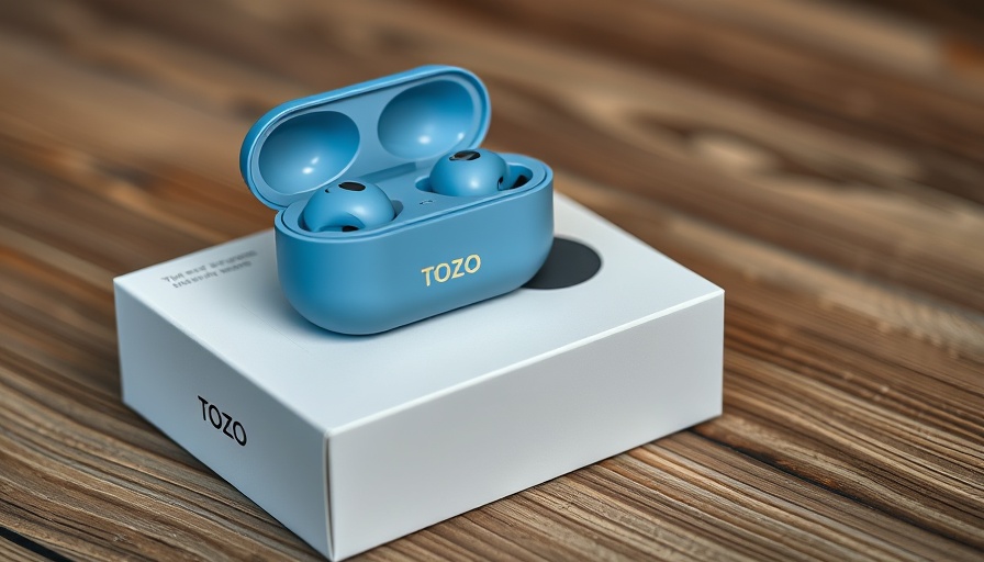 Sleek blue TOZO Open Buds case on box for TOZO Open Buds review