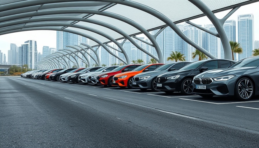 Row of luxury cars highlighting auto transport costs.