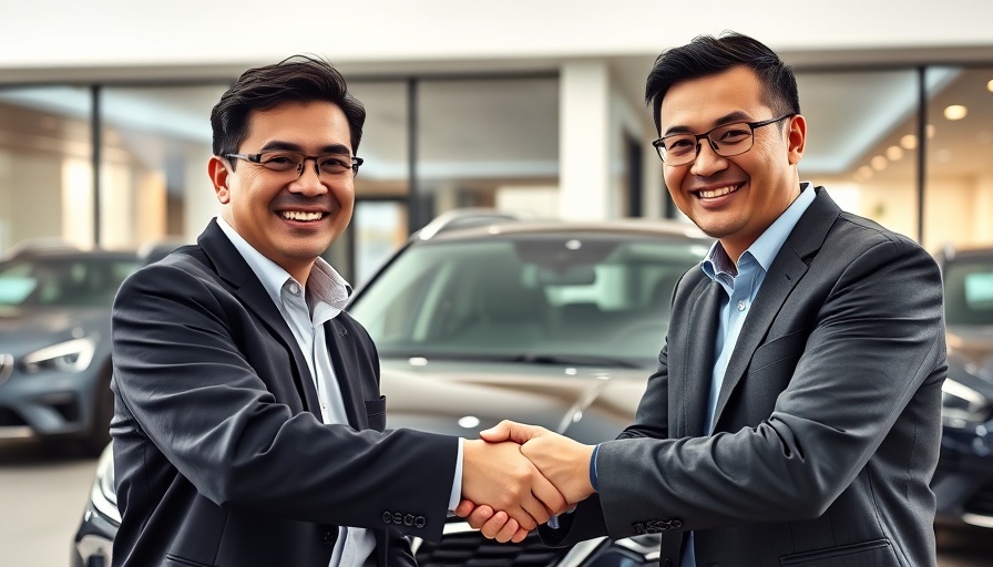 Bristol Omoda Jaecoo partnerships handshake in front of car