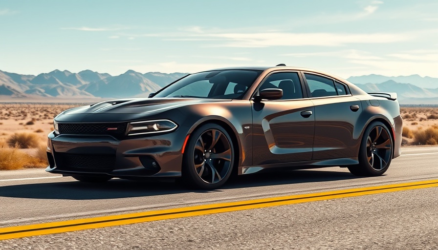 Futuristic Dodge Charger Daytona EV 2026 driving on open road.