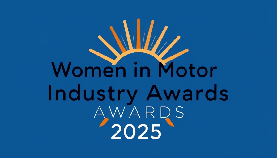 Women in Motor Industry Awards 2025 logo on blue background.
