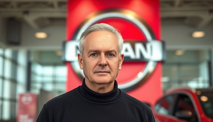 Middle-aged man at Nissan dealership for Graham Walker Fish Brothers Nissan retirement.
