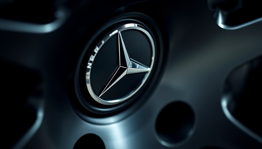 Close-up of Mercedes-Benz logo on a luxury car wheel.