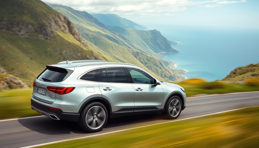 Sleek silver SUV driving in a scenic mountain landscape, related to Forbes Best Brands for Social Impact.