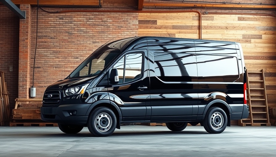 Sleek PBV commercial vehicle in industrial setting.