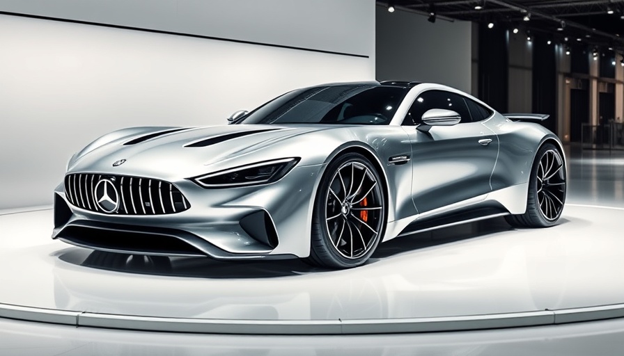 Futuristic electric sports car on AMG.EA electric platform displayed.