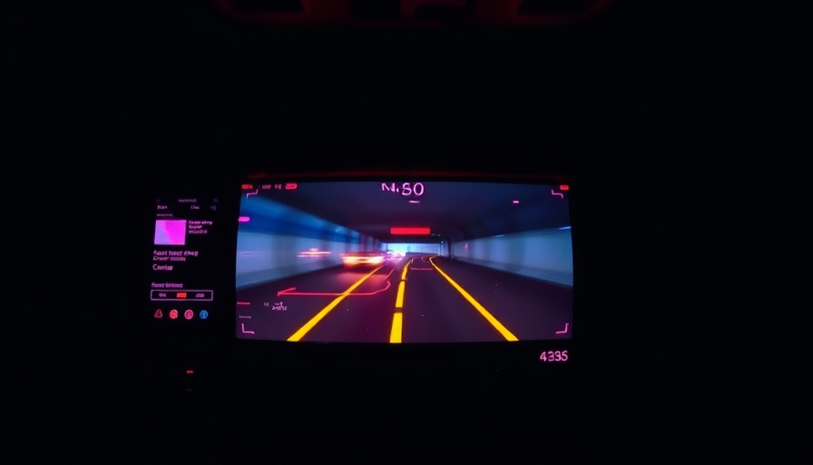 Abstract representation of malfunctioning backup camera screen with glitches.