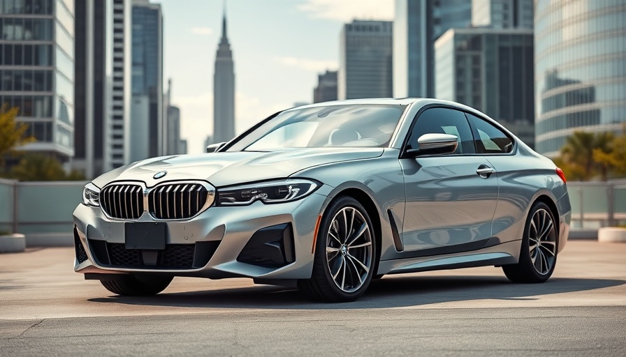 2026 BMW model with a price increase, city backdrop