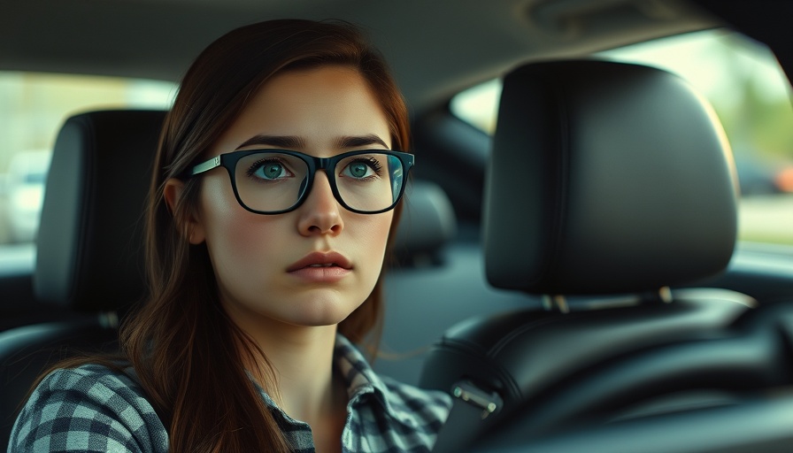 Young woman in car looking concerned, car troubles solutions