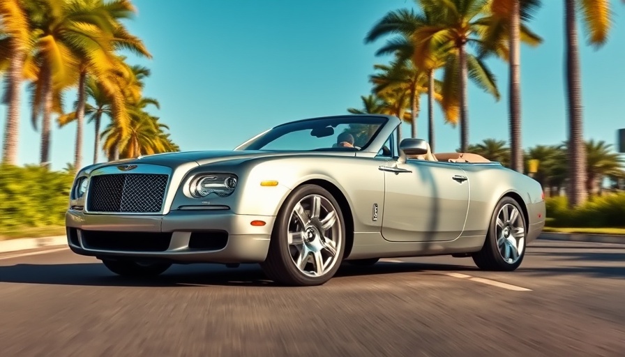 Best Luxury Cars cruising under sunny skies along a palm-lined road.