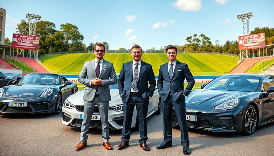 AMT Auto executives celebrating acquisition of Redline Specialist Cars