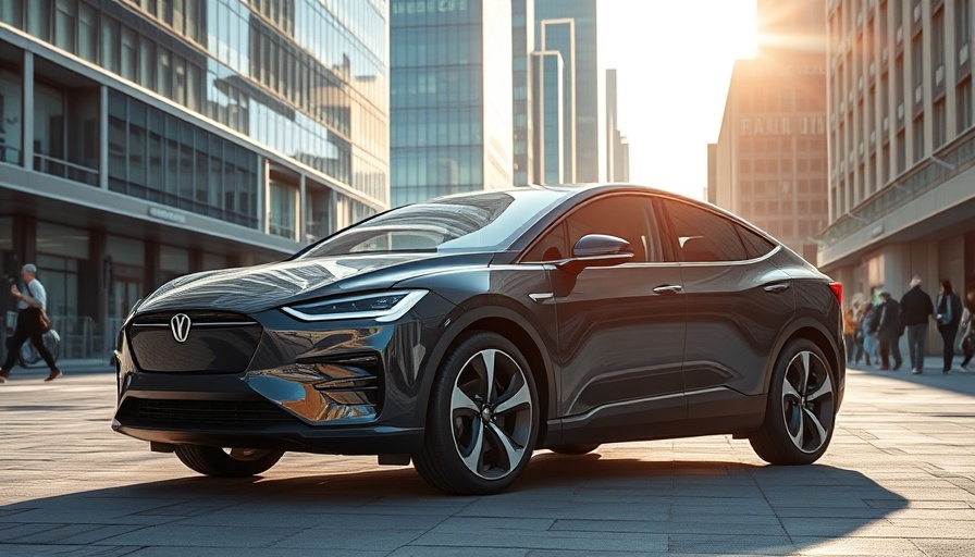 Electric car in a futuristic cityscape - Pros and Cons of Electric Cars.