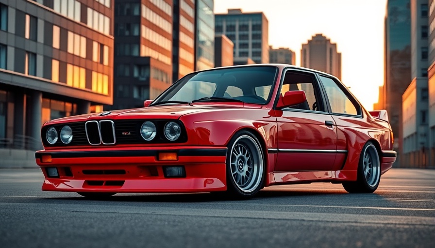 2JZ Swapped BMW E30 with urban backdrop.
