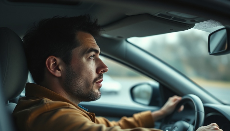 Car Accident Lawyer assisting with insurance claims, focused driving.