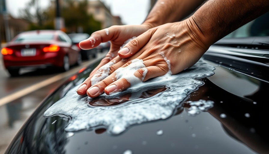 Hands washing a car, focus on vehicle maintenance for longevity.