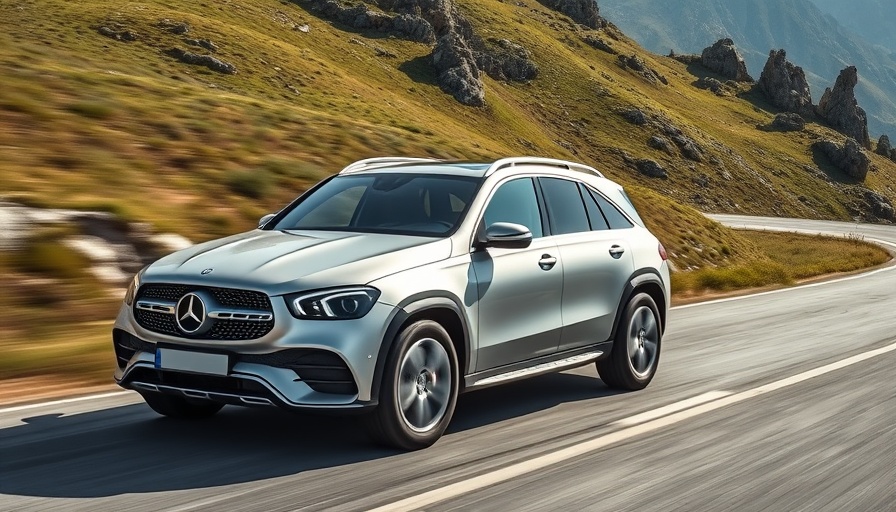 Mercedes EQE 350 4Matic driving on scenic mountain road.
