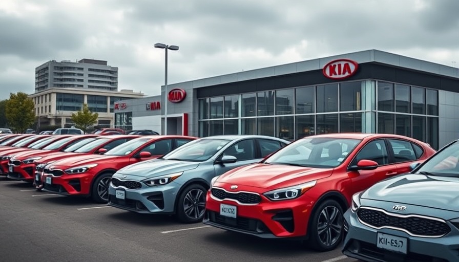 Kia dealership showcasing fleet cars for aftersales services