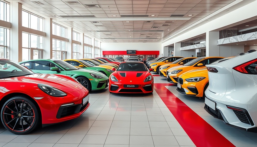 Zopa Bank motor finance market: Modern car showroom with vibrant cars.