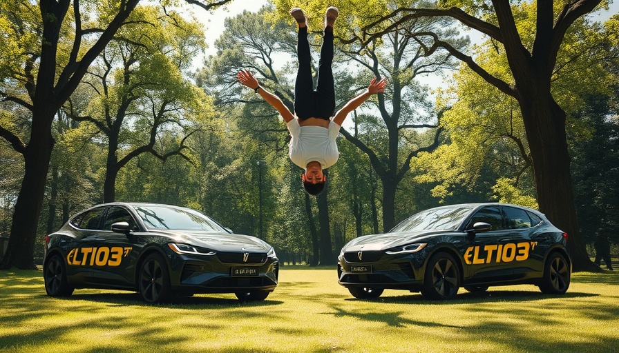 Leapmotor electric vehicles in London with aerial performer