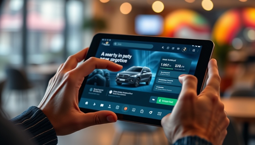 Pinewood.AI AI Chat on tablet with car buying site interface.