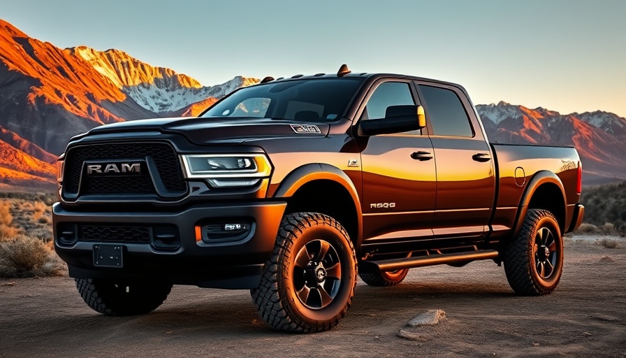 2026 Ram 2500 Warlock displaying rugged design in mountain setting.