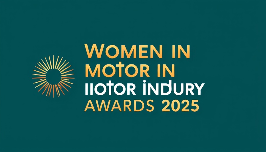 Women in Motor Industry Awards 2025 logo on teal background.