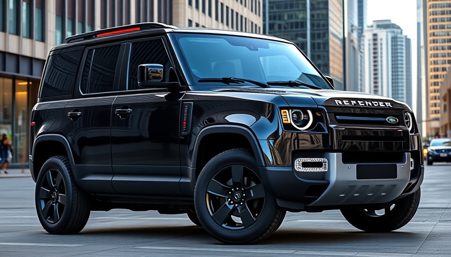Sleek 2026 Land Rover Defender Octa Black in urban setting