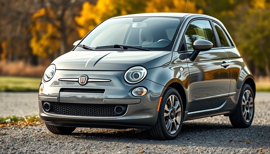 Metallic gray Fiat car on gravel, highlighting PCP refund.