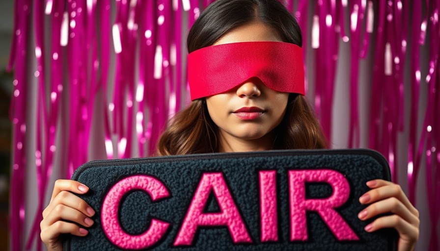 Blindfolded woman experiencing a car mat at a Mercedes-Benz event.