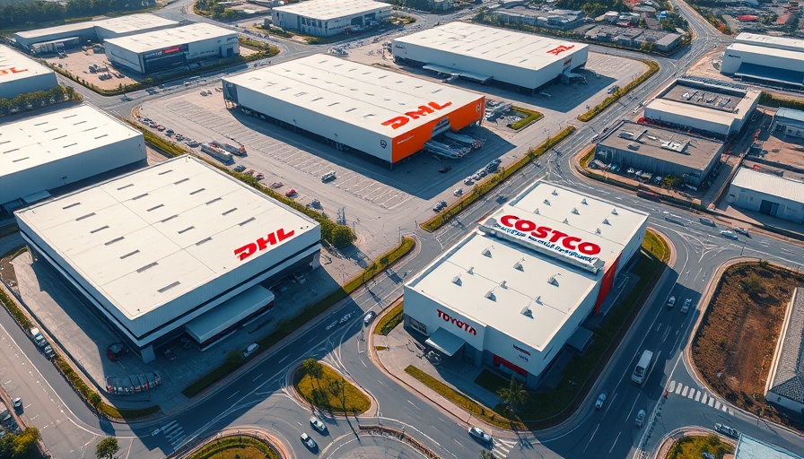 Aerial view of industrial estate near Berry Group BMW Bodyshop Croydon.