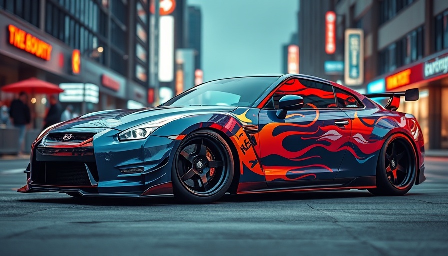 VeilSide RX-7 car from Tokyo Drift with dynamic urban setting.