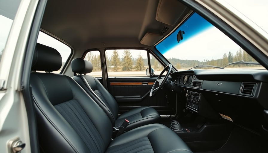 1976 Ford Escort RS1800 interior, vintage steering wheel, auction.