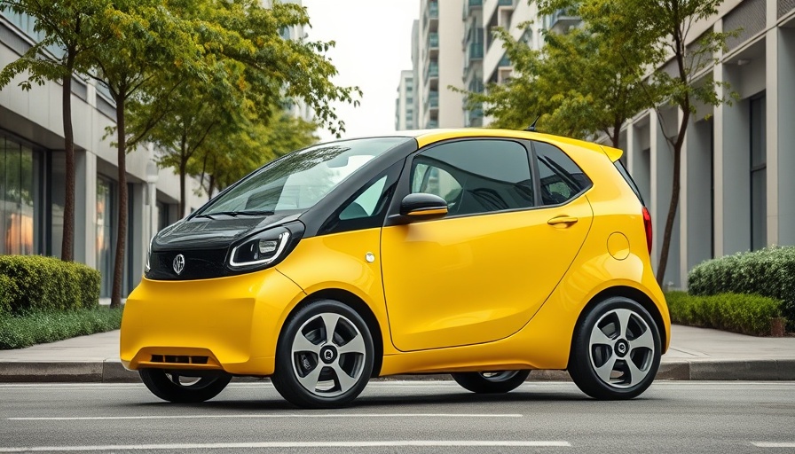 Best Electric Supermini 2025: Yellow car parked in city street.