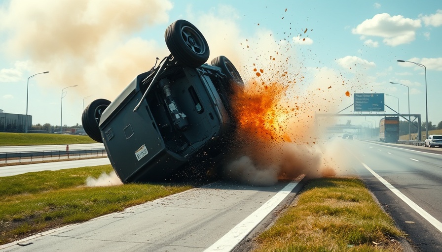 158-MPH Dodge Charger crash scene at highway intersection.