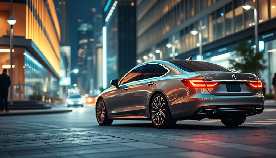 Elegant luxury sedan parked in city at night, best luxury cars