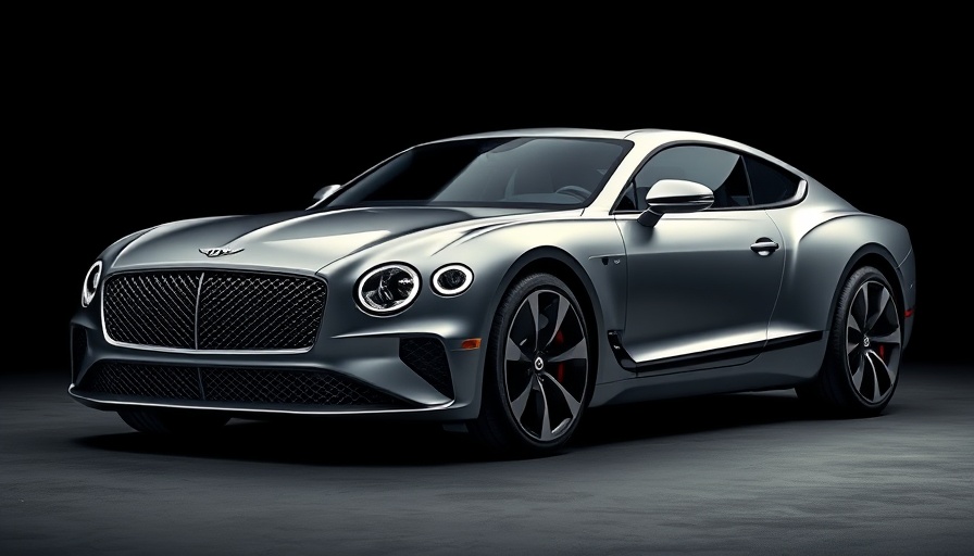 Sleek Bentley EXP 15 electric car in a dark studio setting.