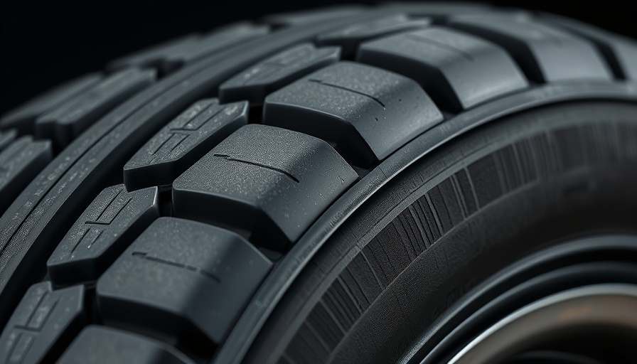 Detailed image of eco-friendly tyre with side pattern.