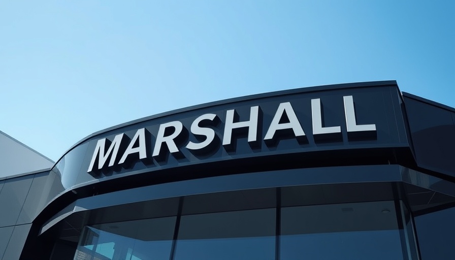 Marshall Motor building showcasing modern design and sign.