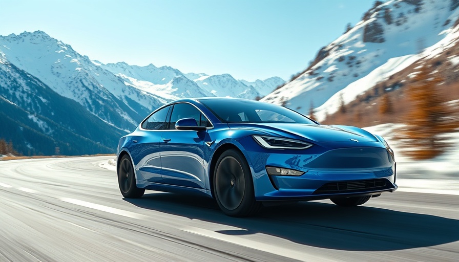 Factory Five XTF Stage 1 electric car speeds through snowy mountains.