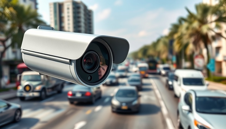 Speed camera monitoring traffic on Louisiana road