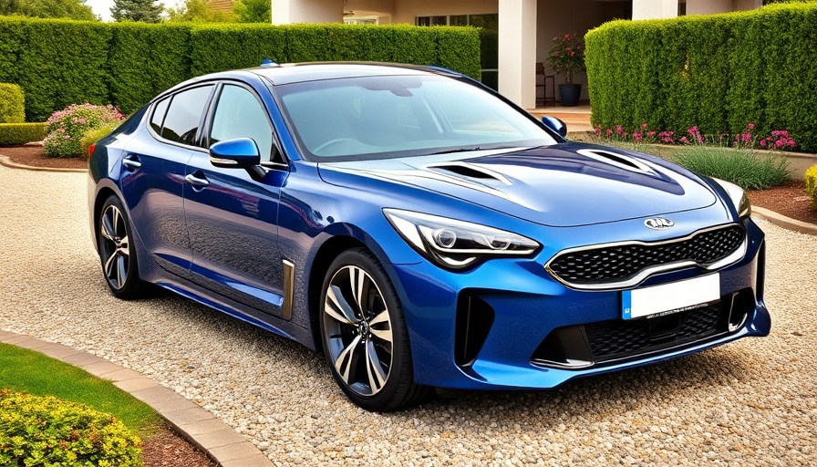 Blue Kia Stinger GT S showcasing performance and style