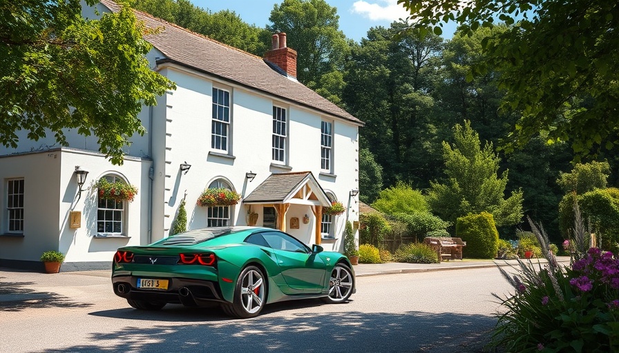 The Bryntirion Inn for car enthusiasts, scenic countryside setting.